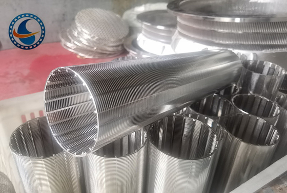 SS304 OD60MM Mekanik filtreleme ekipmanları için saf yuvarlak çentik tel ekran